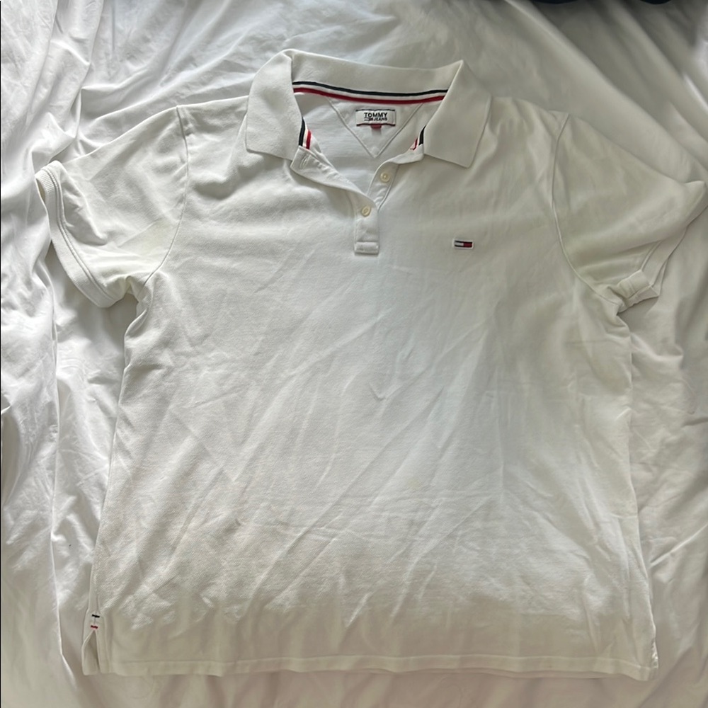 Tommy Hilfiger White Polo Shirt Classic Design